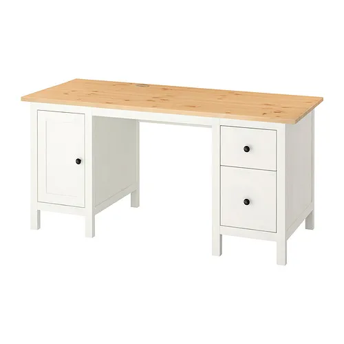 HEMNES - 書桌/工作桌, 染白色/淺棕色, 155x65 公分 | IKEA 線上購物 - PE889905_S4