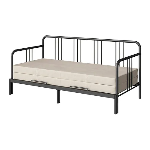 FYRESDAL - 坐臥兩用床附2床墊, 黑色/Vannareid 高硬, 80x200 公分 | IKEA 線上購物 - PE889947_S4