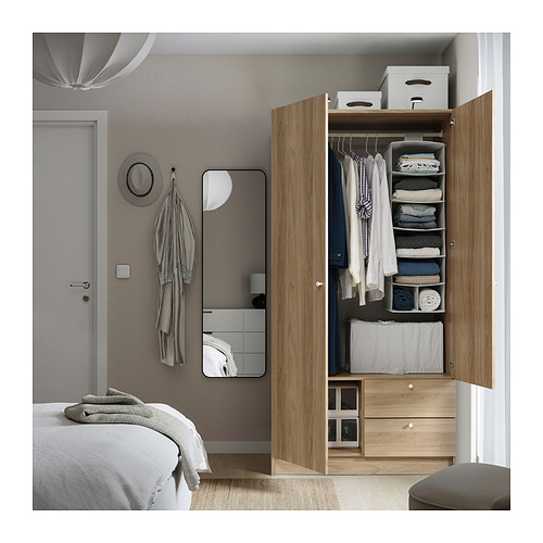 VILHATTEN wardrobe with 2 doors and 2 drawers