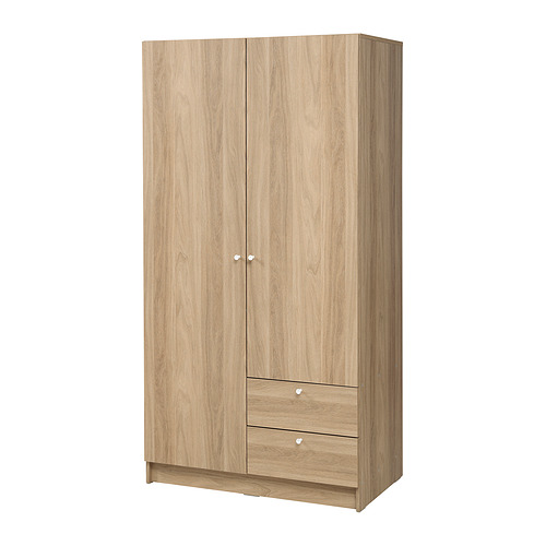 VILHATTEN - wardrobe with 2 doors and 2 drawers, oak effect, 98x57x190 cm | IKEA Taiwan Online - PE890133_S4