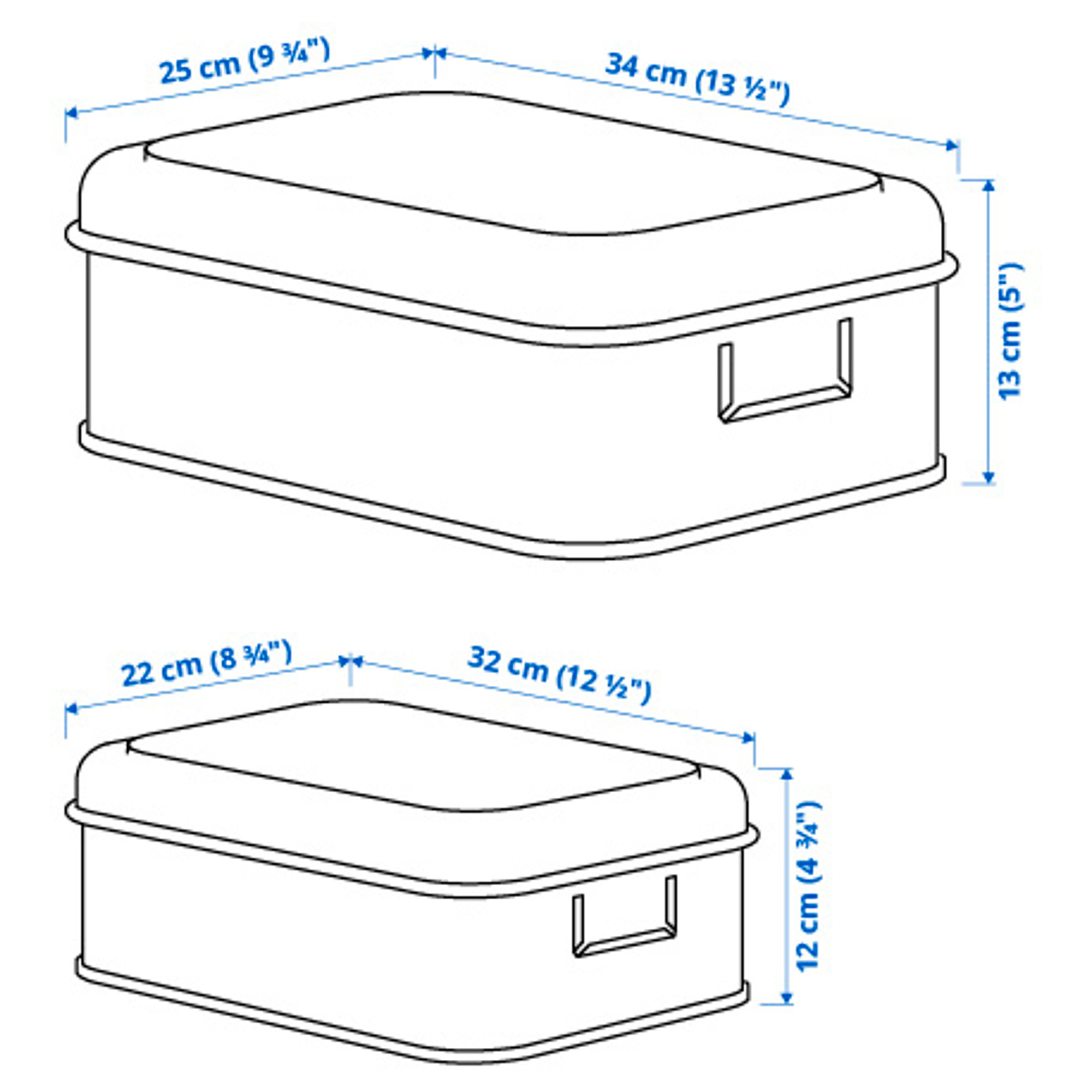 PLOGFÅRA storage box with lid, set of 2