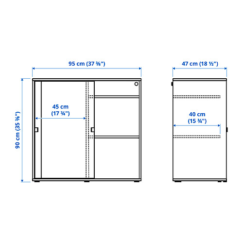 VIHALS cabinet with sliding doors