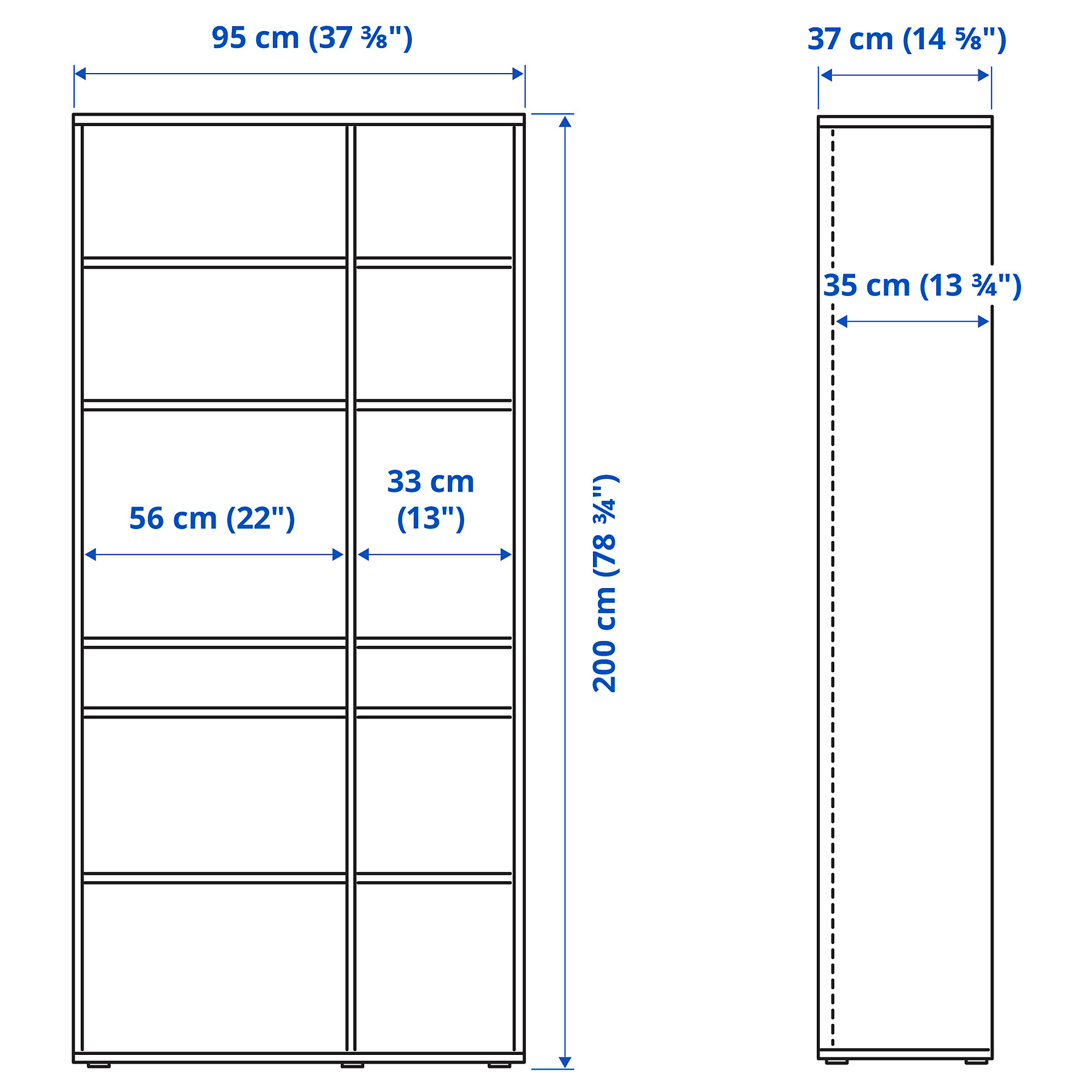 VIHALS storage combination w glass doors