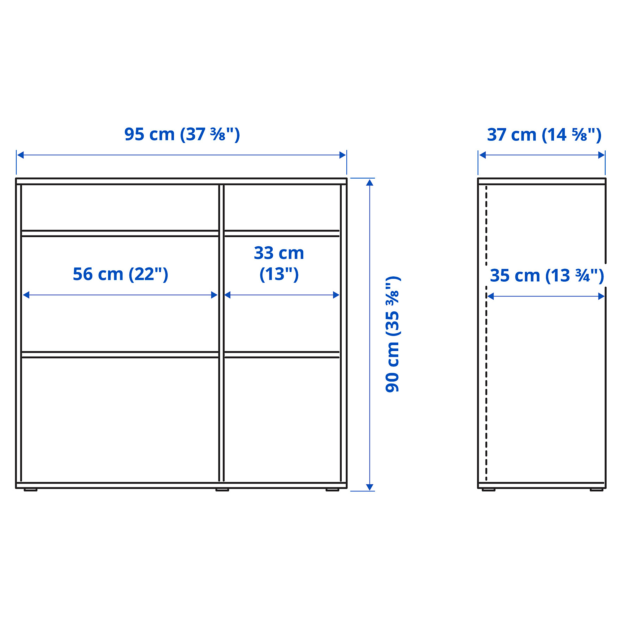 VIHALS storage combination w glass doors