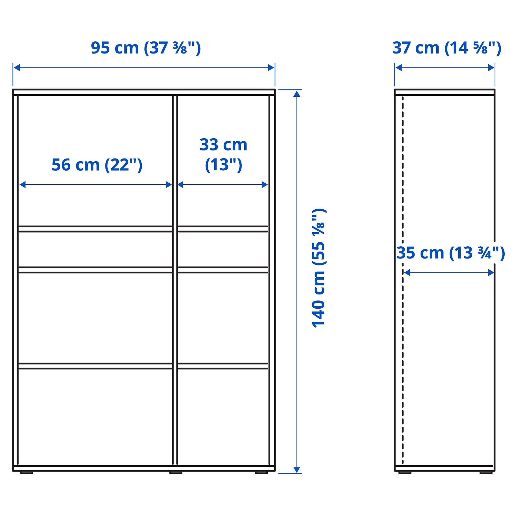 VIHALS shelving unit with 6 shelves