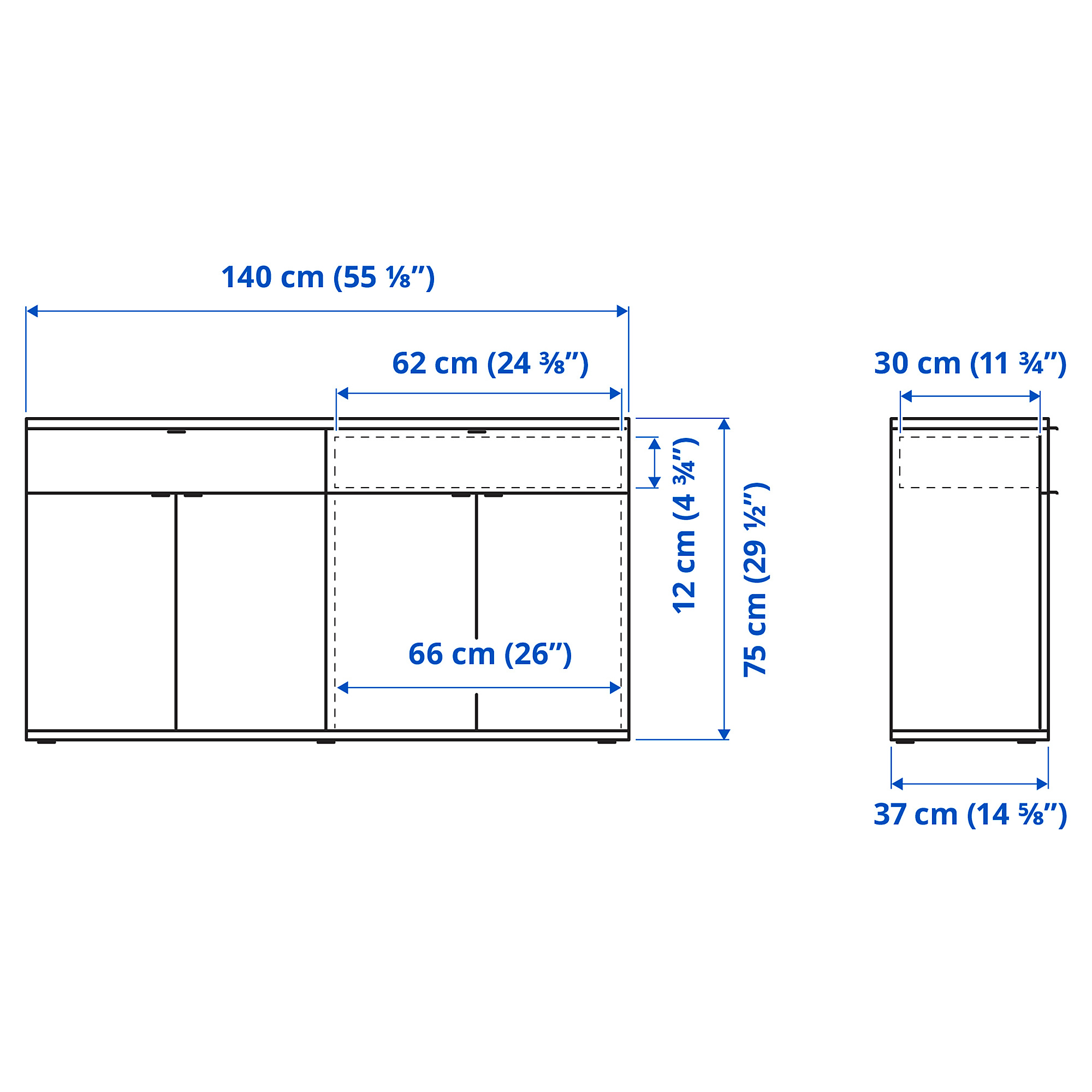 VIHALS storage combination w glass doors