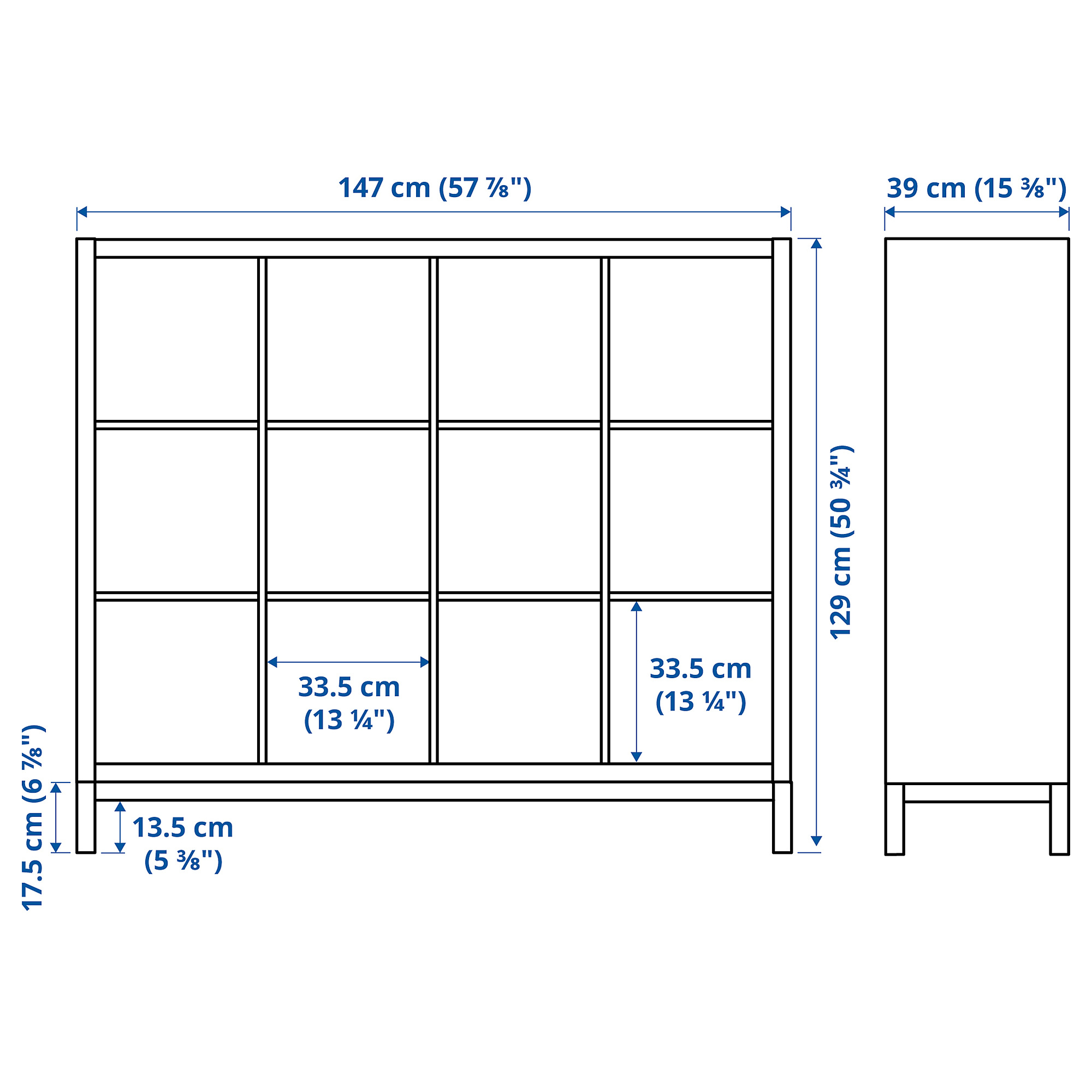 KALLAX shelving unit with underframe