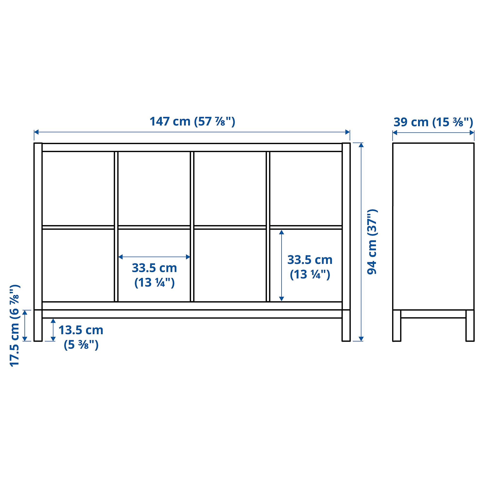 KALLAX shelving unit with underframe