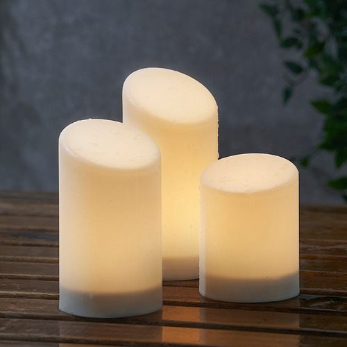 ÄDELLÖVSKOG LED block candle in/out, set of 3