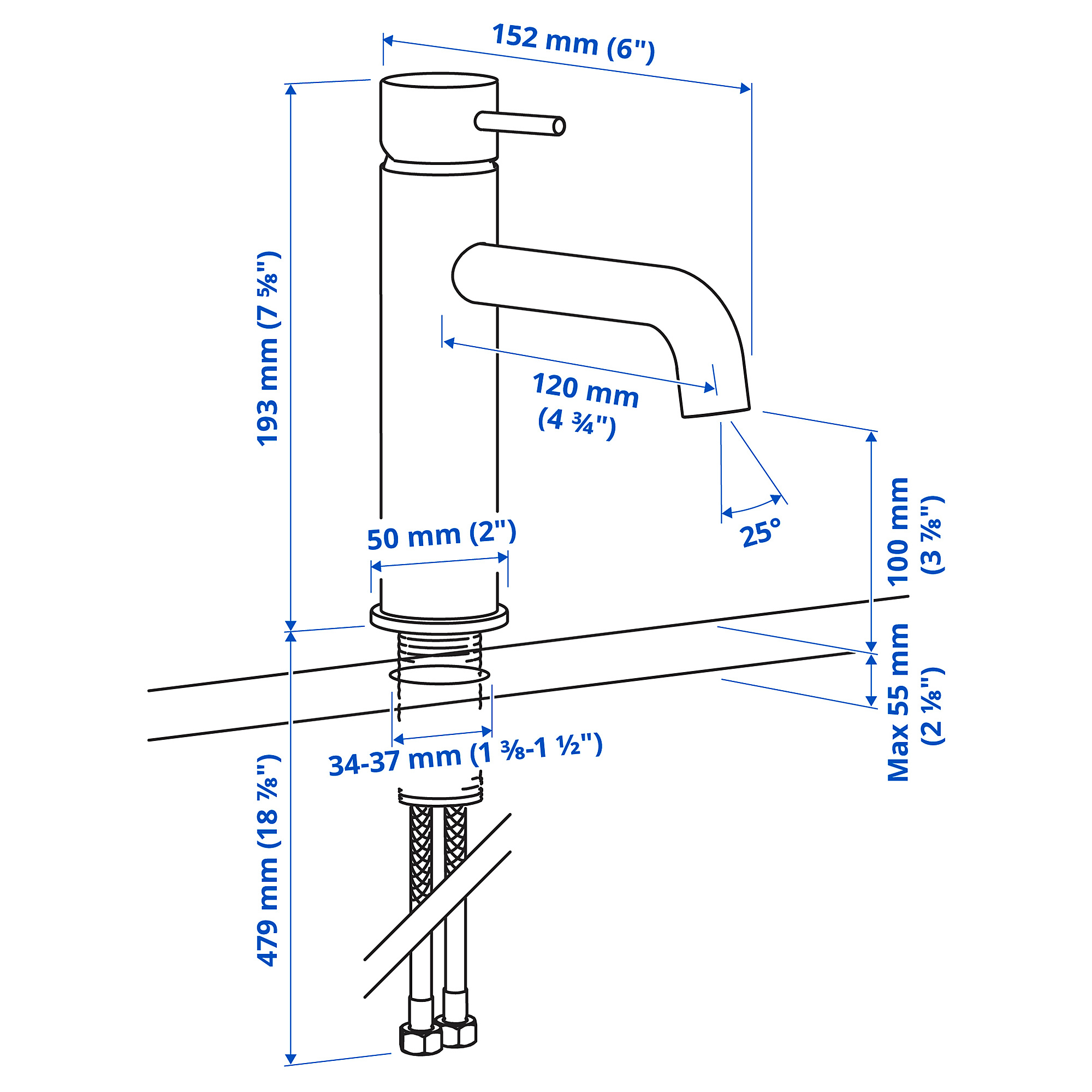 SALLSJÖN bathroom mixer tap top lever