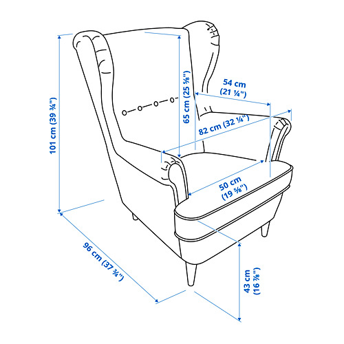 STRANDMON - 扶手椅, Vibberbo 黑色/米色 | IKEA 線上購物 - PE808498_S4