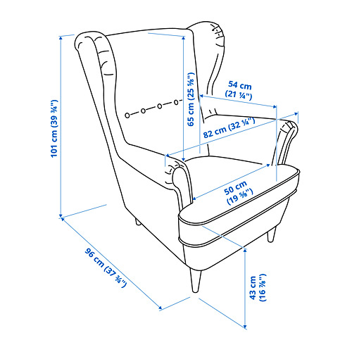 STRANDMON armchair and footstool