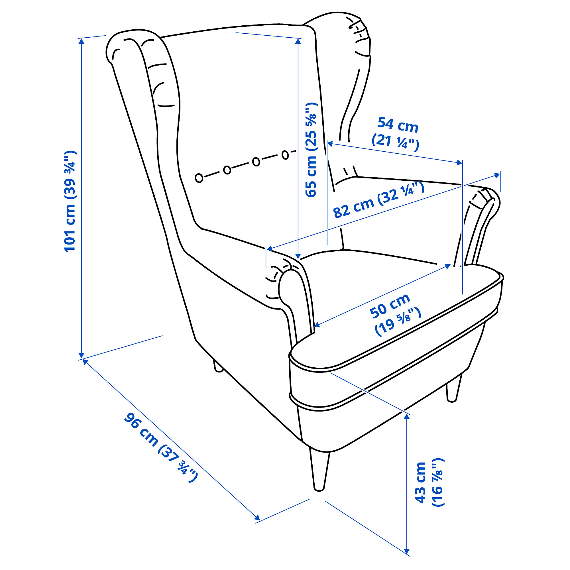 STRANDMON armchair and footstool