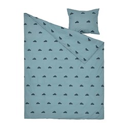 BARNDRÖM - quilt cover and pillowcase, cat pattern/green | IKEA Taiwan Online - PE808486_S3