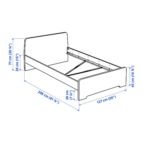 ASKVOLL bed with headboard