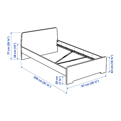 ASKVOLL bed with headboard