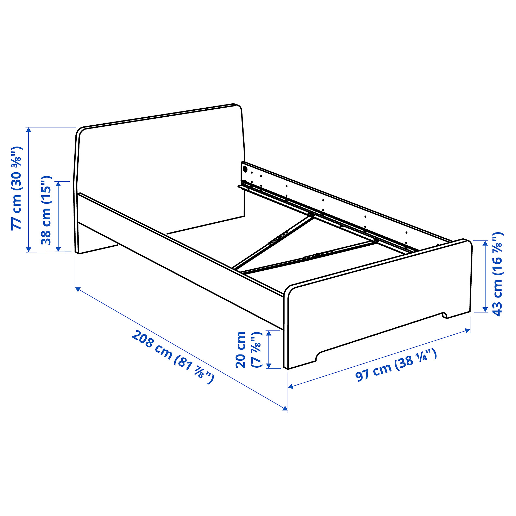 ASKVOLL bed with headboard