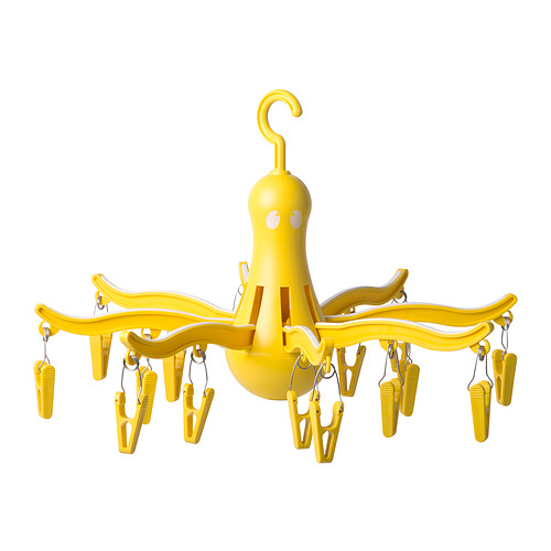 PRESSA - hanging dryer 16 clothes pegs, yellow | IKEA Taiwan Online - PE927301_S4