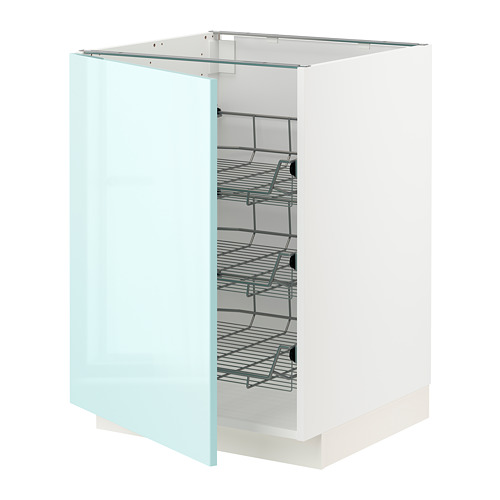 METOD - base cabinet with wire baskets, white Järsta/high-gloss light turquoise | IKEA Taiwan Online - PE808616_S4