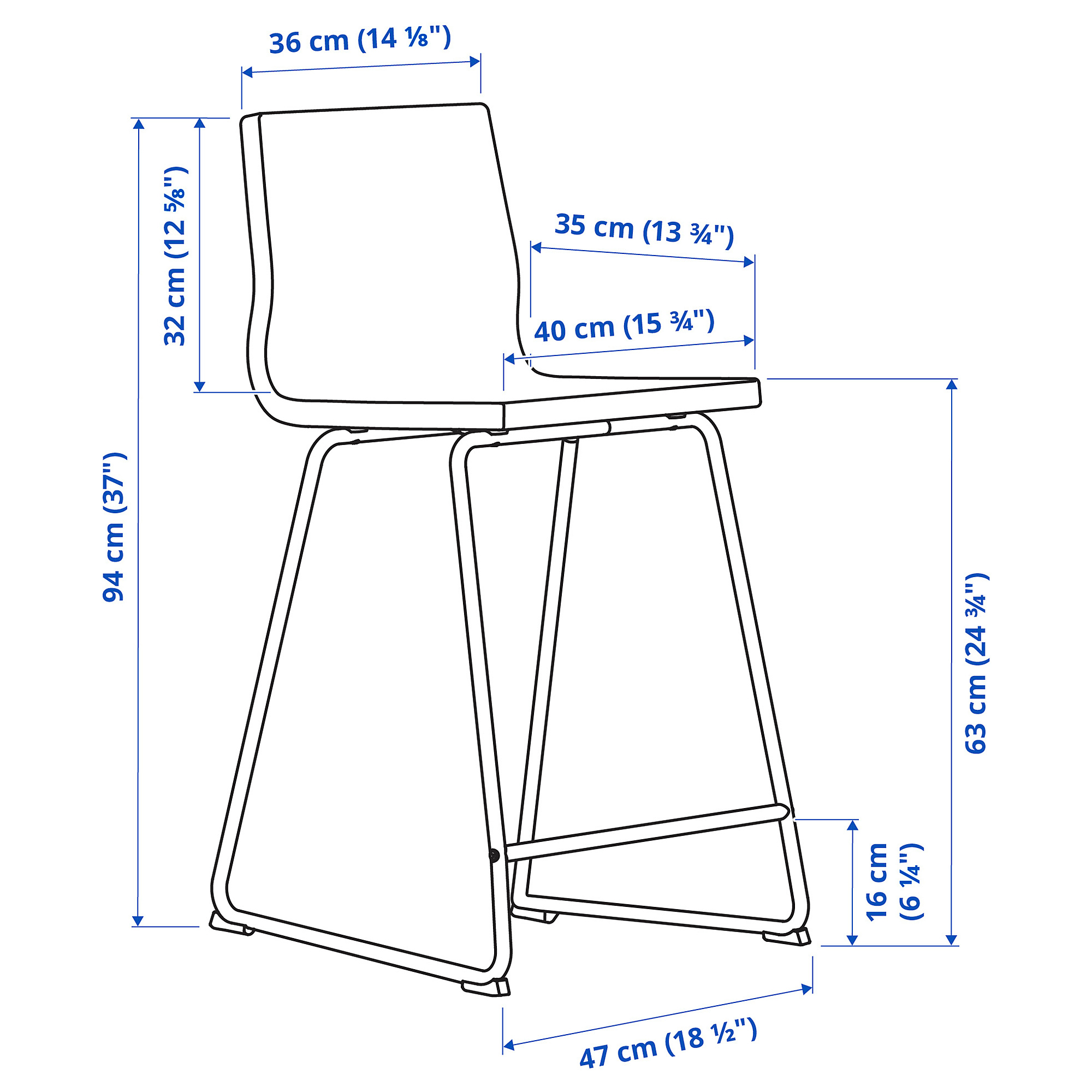 LILLÅNÄS bar stool