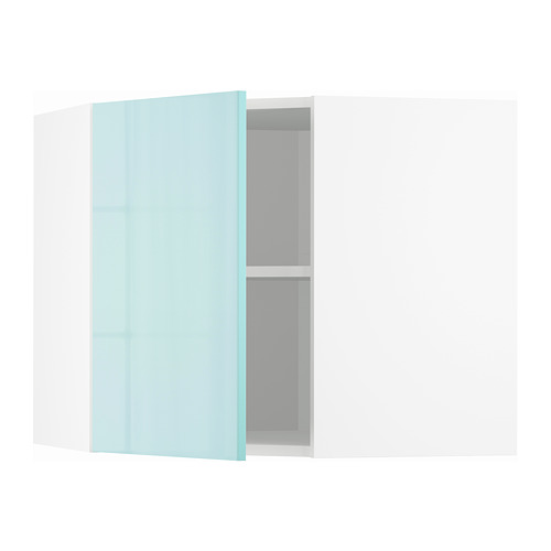 METOD - corner wall cabinet with shelves, white Järsta/high-gloss light turquoise | IKEA Taiwan Online - PE808636_S4
