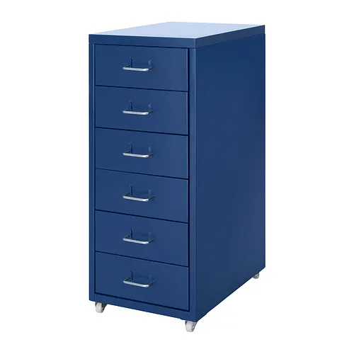 HELMER - 附輪腳抽屜櫃, 藍色, 28x69 公分 | IKEA 線上購物 - PE890334_S4