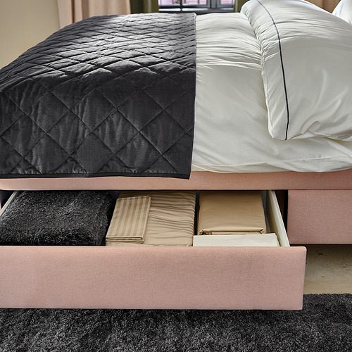 IDANÄS - upholstered storage bed, Gunnared pale pink | IKEA Taiwan Online - PH182883_S4