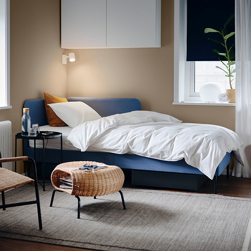 BLÅKULLEN uph bed frame with corner headboard