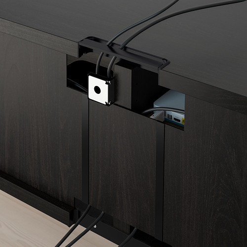 BESTÅ - TV bench with drawers, black-brown/Selsviken/Stubbarp dark olive-green | IKEA Taiwan Online - PE753006_S4