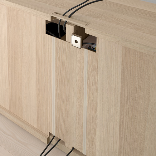 BESTÅ - 電視櫃附門板, 染白橡木紋/Selsviken/Nannarp 高亮面/米色 | IKEA 線上購物 - PE753014_S4