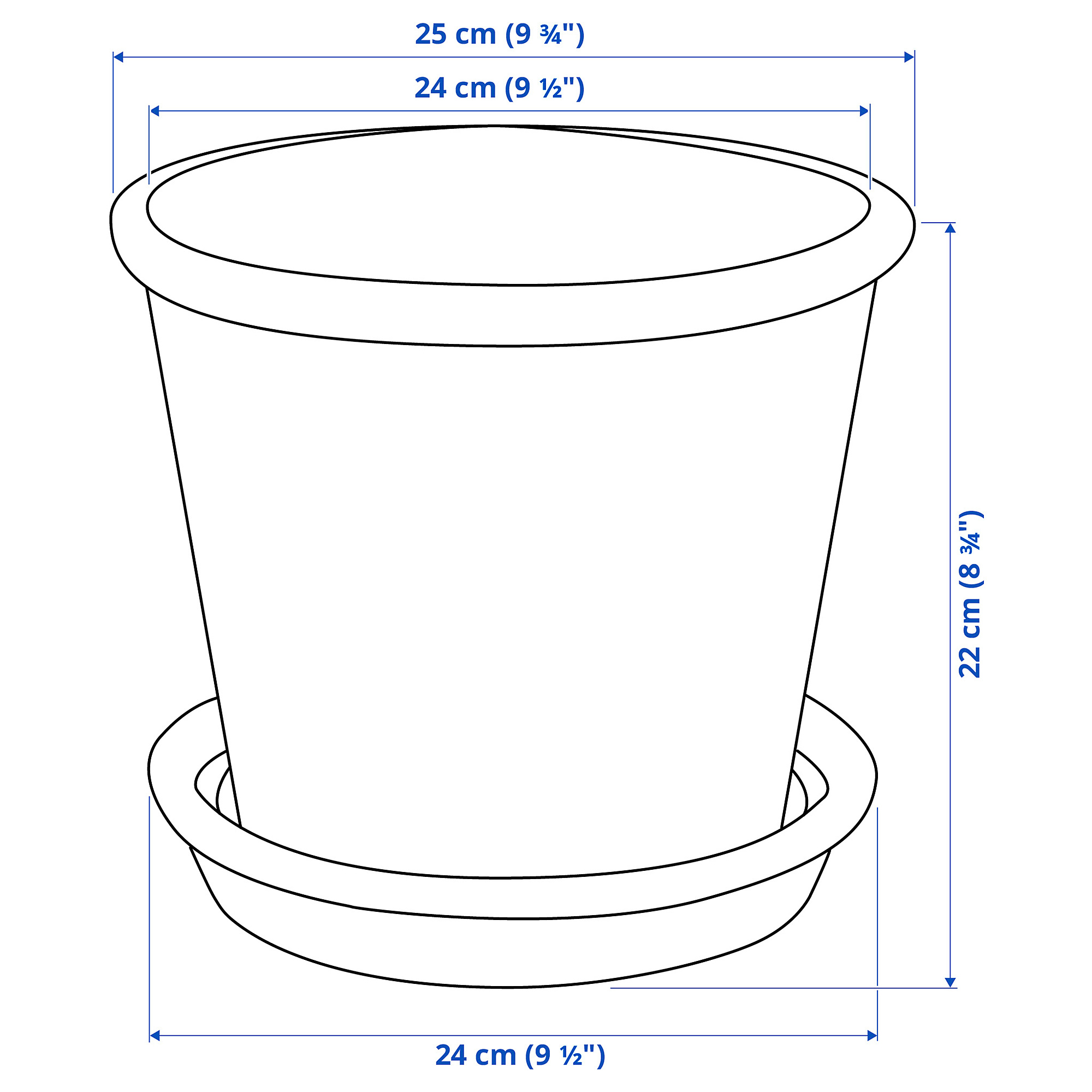 MUSKOTBLOMMA plant pot with saucer