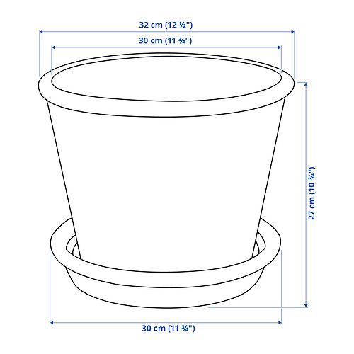 MUSKOTBLOMMA plant pot with saucer