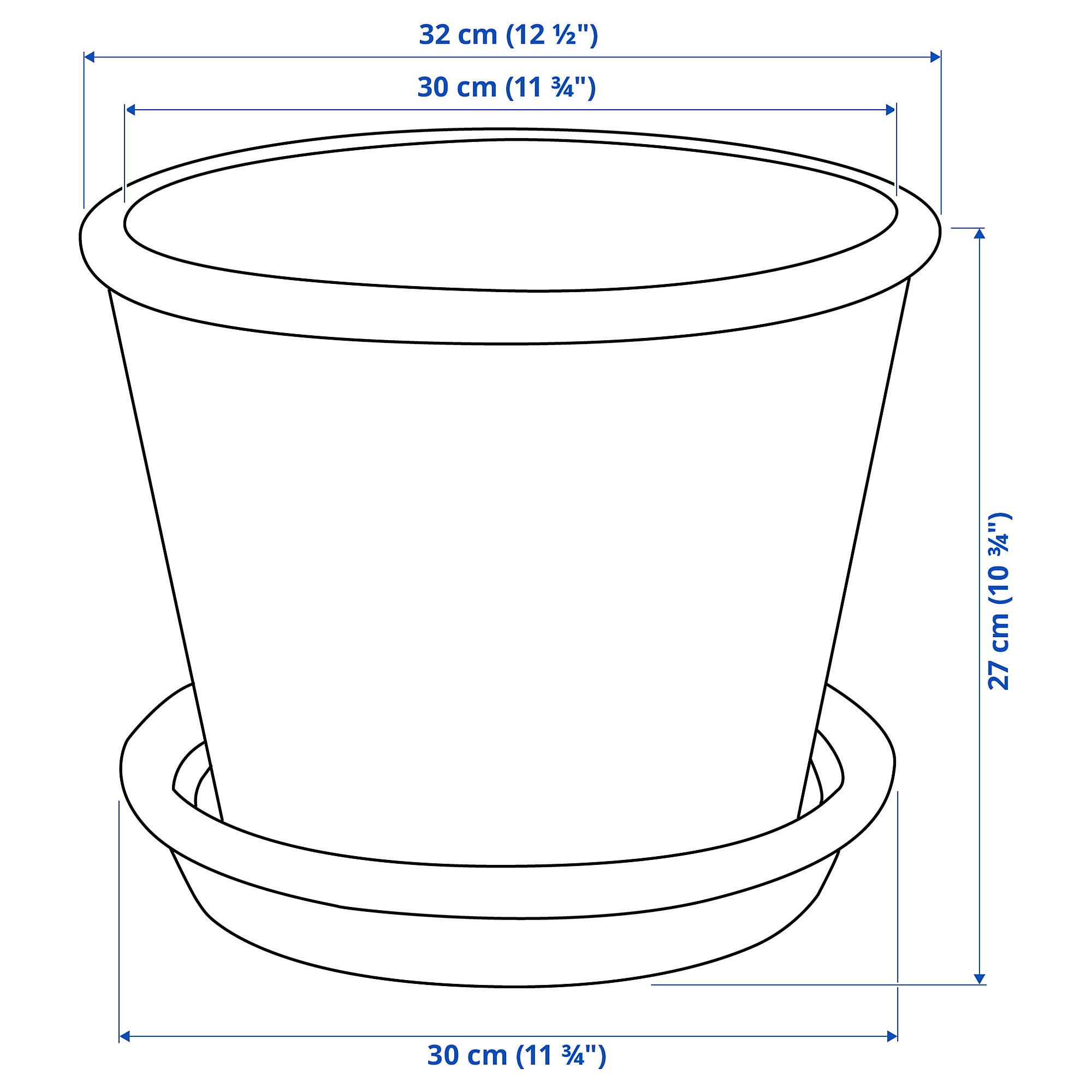 MUSKOTBLOMMA plant pot with saucer