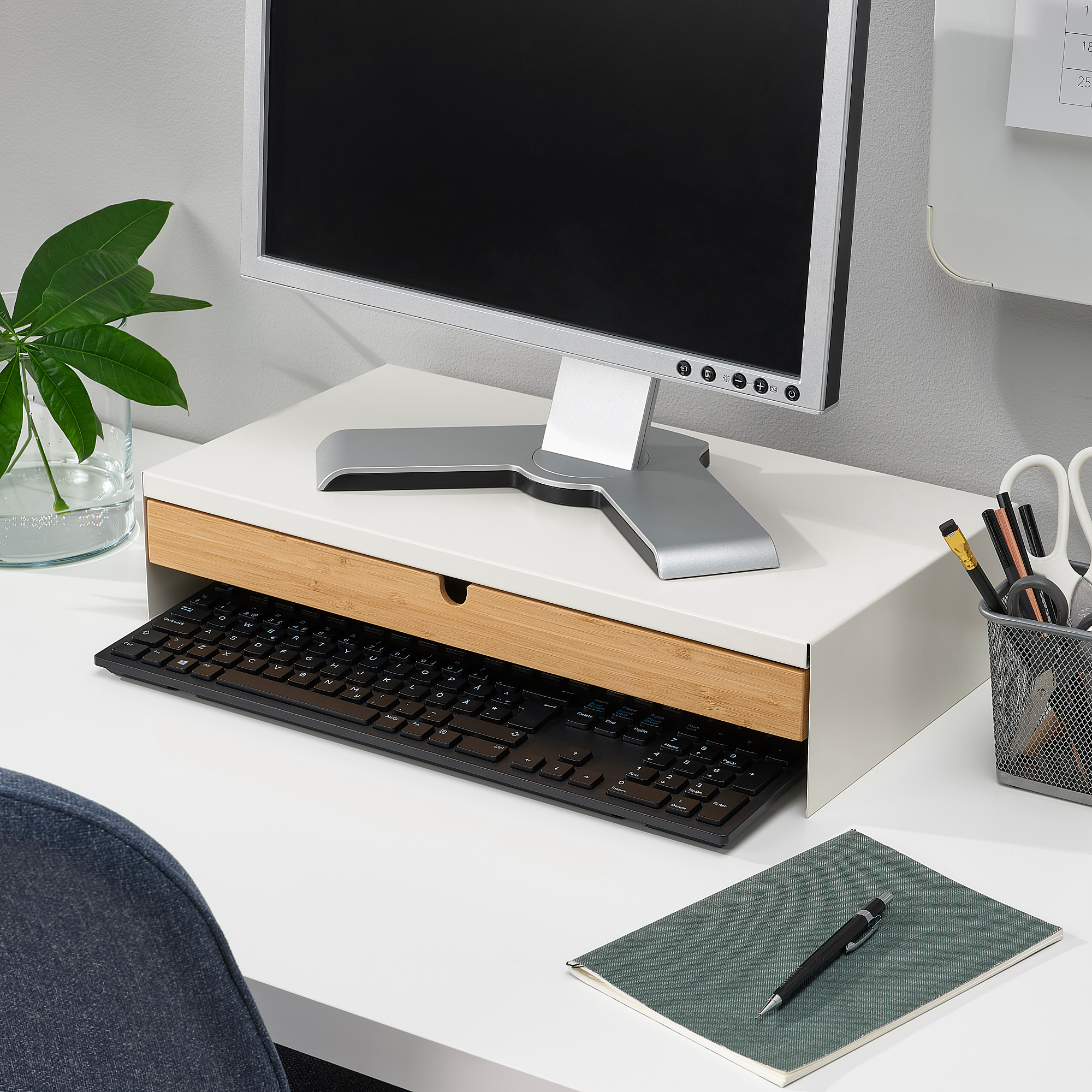 ELLOVEN monitor stand with drawer