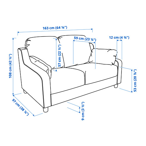 VINLIDEN - 2-seat sofa, Hillared anthracite | IKEA Taiwan Online - PE808968_S4