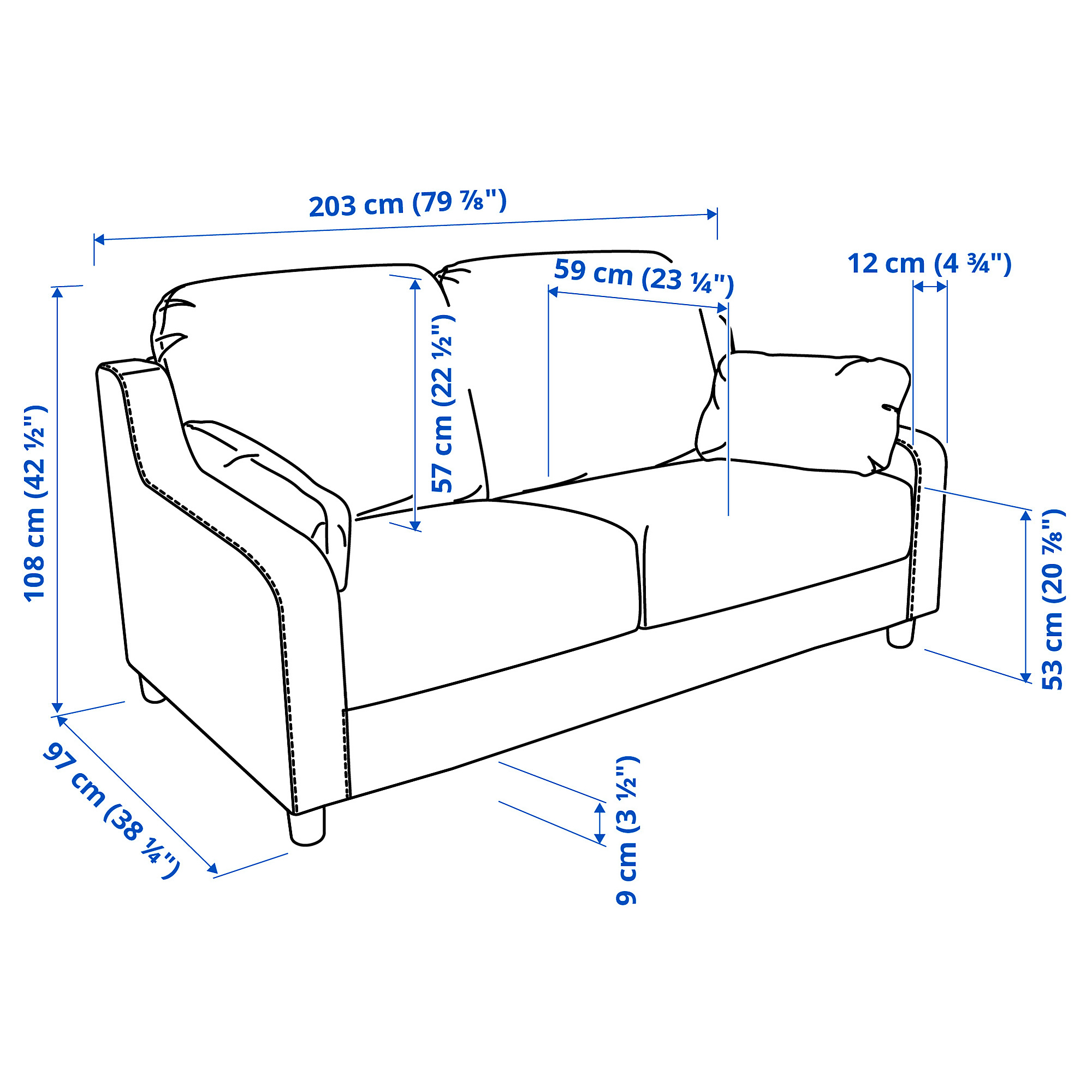 VINLIDEN 3-seat sofa