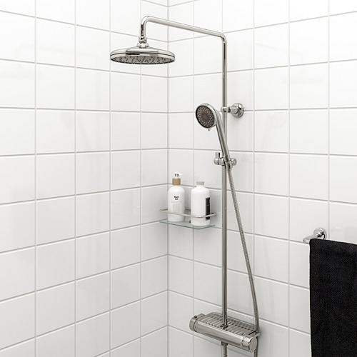 VOXNAN - shower set with thermostatic mixer, chrome-plated | IKEA Taiwan Online - PE668877_S4