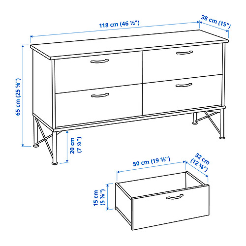 MUSKEN chest of 4 drawers