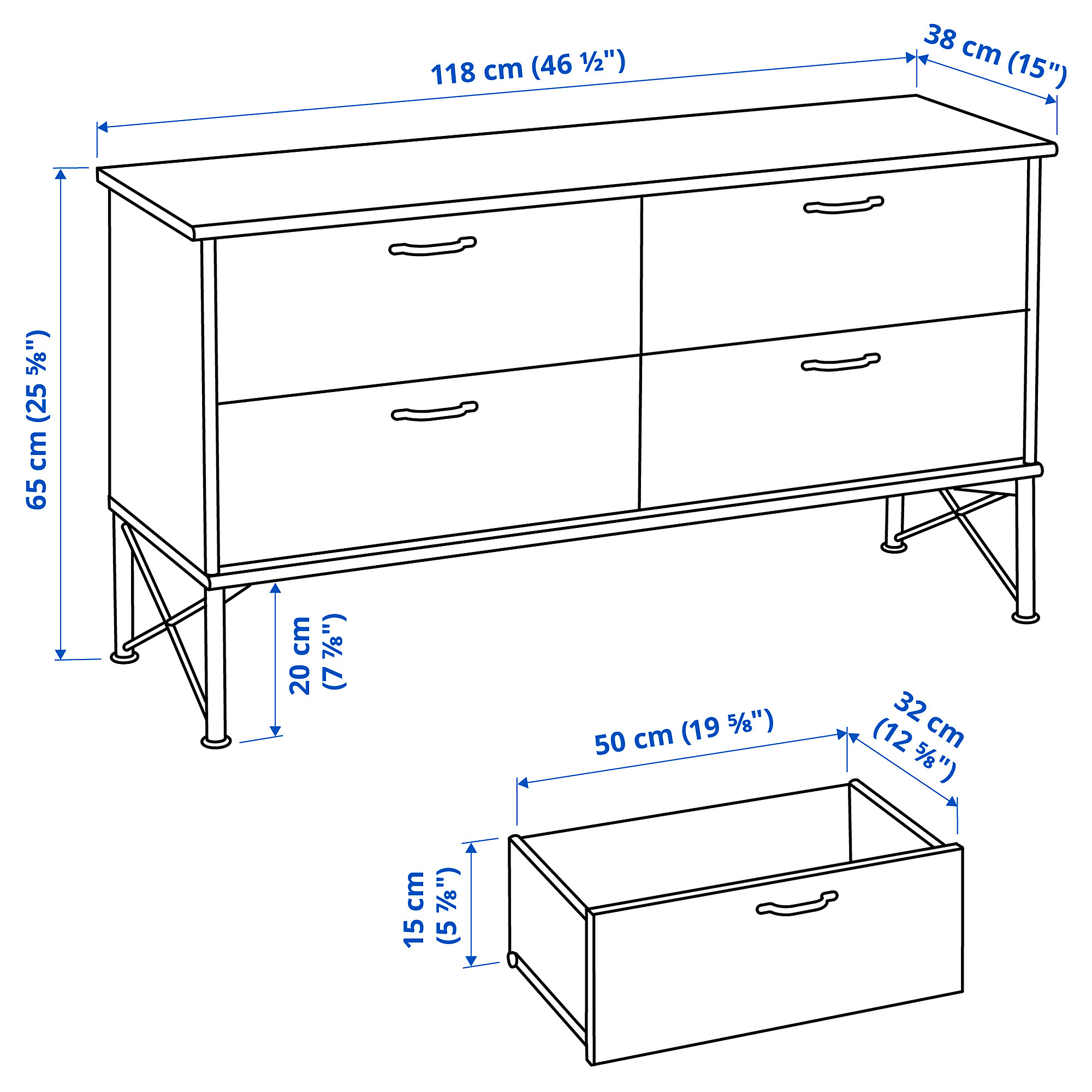 MUSKEN chest of 4 drawers