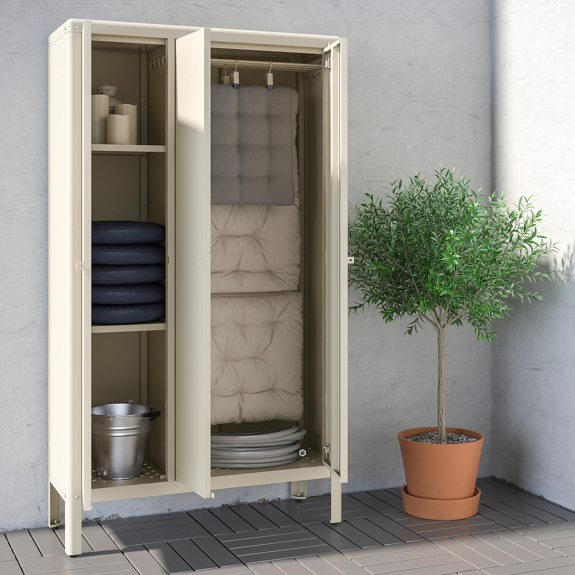 KOLBJÖRN 收納櫃 室內/戶外用, 米色, 90x161 公分 IKEA 線上購物