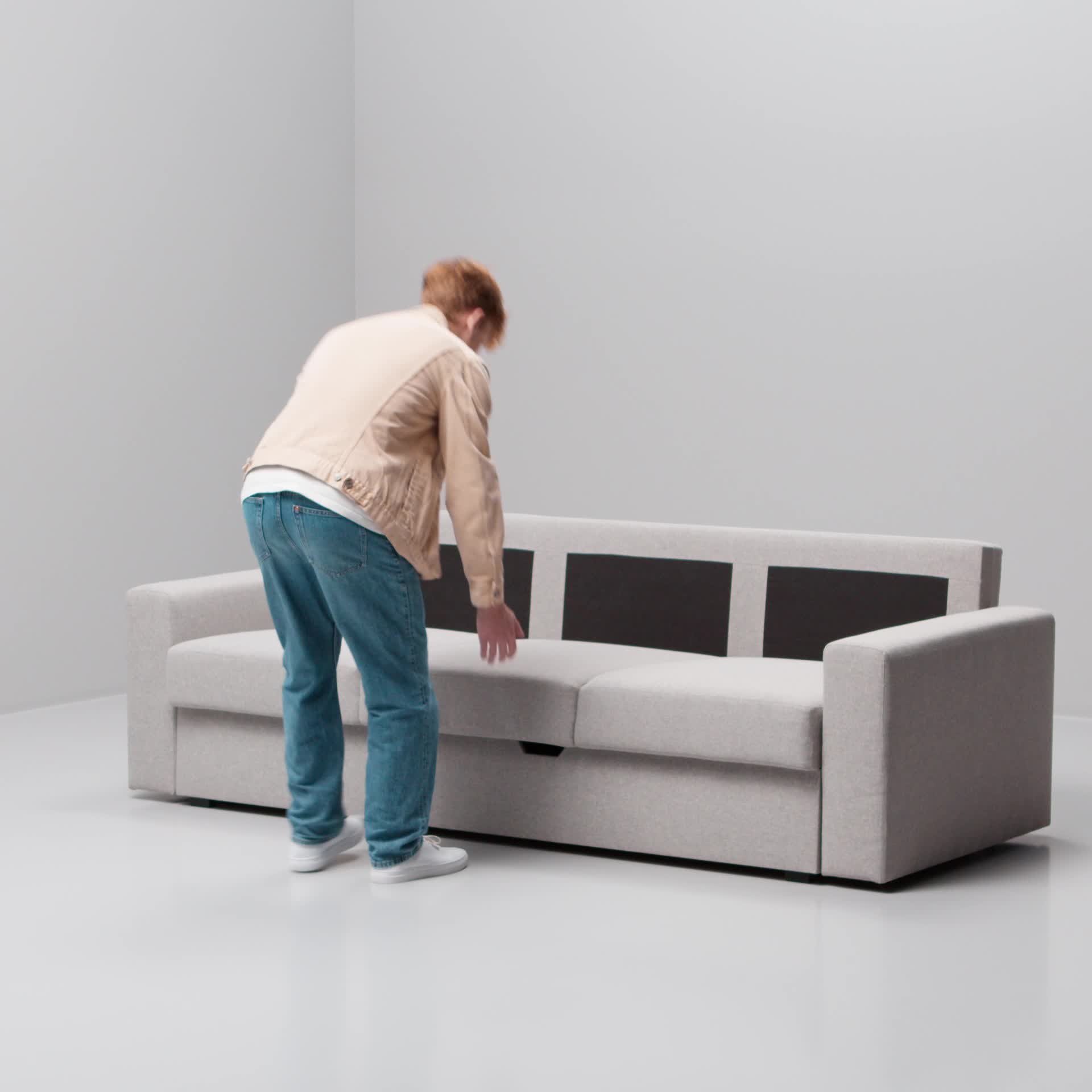 BÅRSLÖV 3-seat sofa-bed, Tibbleby beige/grey IKEA Taiwan Online
