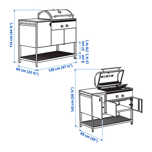 BÅTSKÄR charcoal barbecue