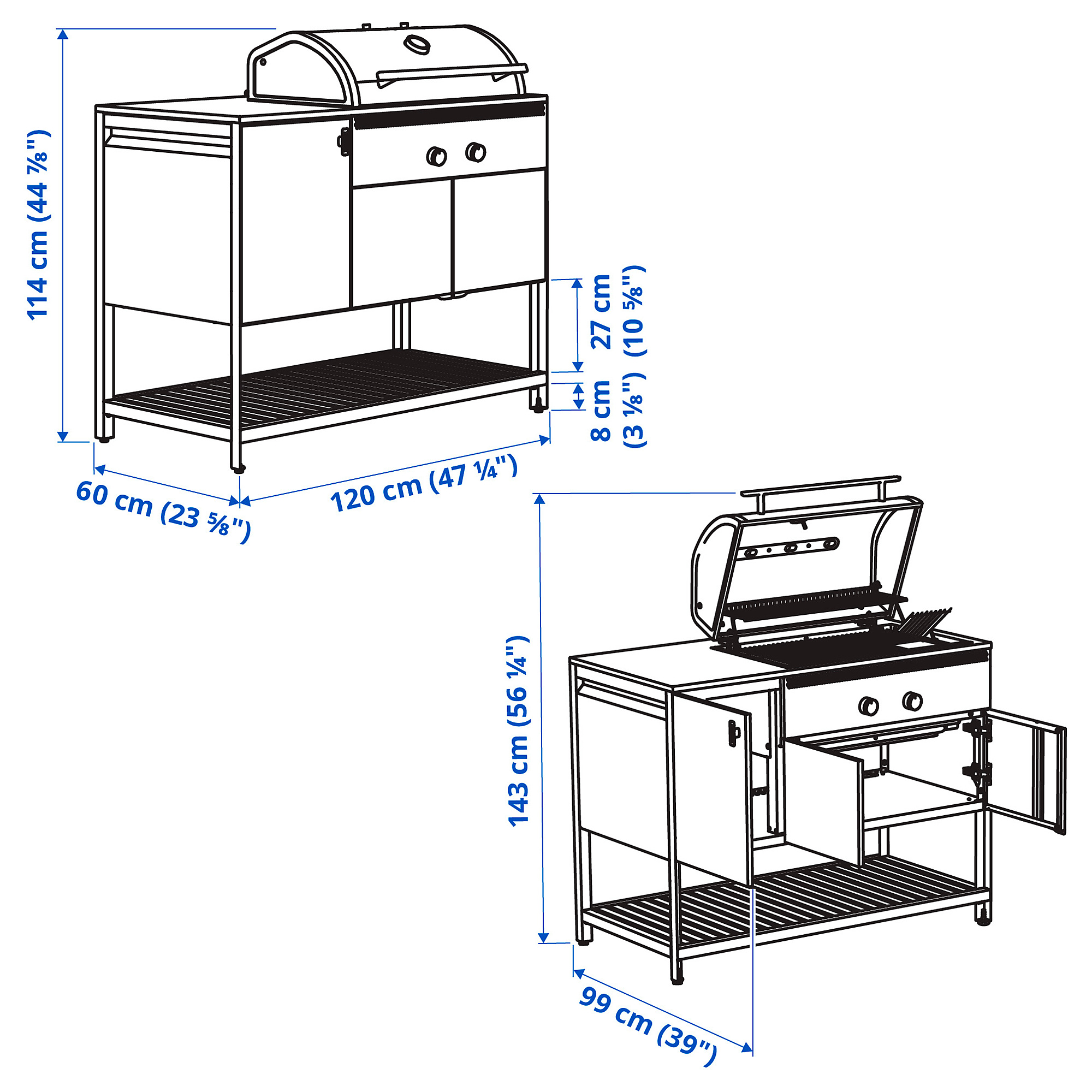 BÅTSKÄR charcoal barbecue