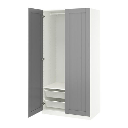 PAX/GULLABERG - wardrobe combination, white/grey, 100x60x201 cm | IKEA Taiwan Online - PE955971_S4