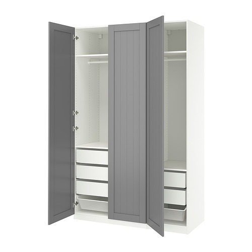 PAX/GULLABERG - 衣櫃/衣櫥組合, 白色/灰色, 150x60x236 公分 | IKEA 線上購物 - PE956001_S4