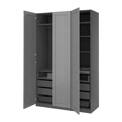 PAX/GULLABERG - 衣櫃/衣櫥組合, 深灰色/灰色, 150x60x236 公分 | IKEA 線上購物 - PE956044_S4