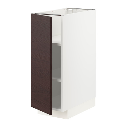 METOD - 底櫃附層板, 白色 Askersund/深棕色 梣木紋 | IKEA 線上購物 - PE809189_S4