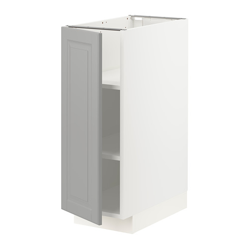 METOD - base cabinet with shelves, white/Bodbyn grey | IKEA Taiwan Online - PE809214_S4