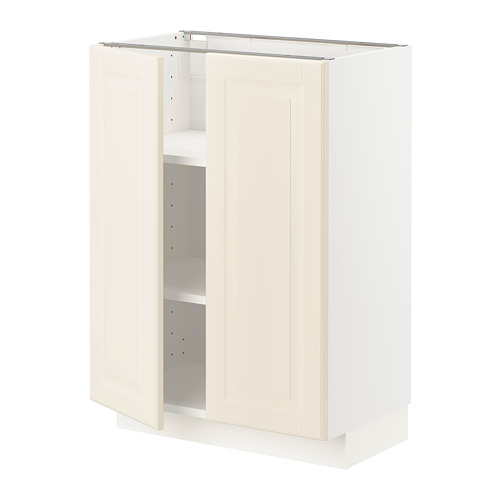 METOD - base cabinet with shelves/2 doors, white/Bodbyn off-white | IKEA Taiwan Online - PE809231_S4