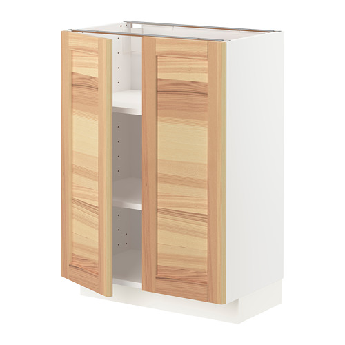 METOD - base cabinet with shelves/2 doors, white/Torhamn ash | IKEA Taiwan Online - PE809238_S4
